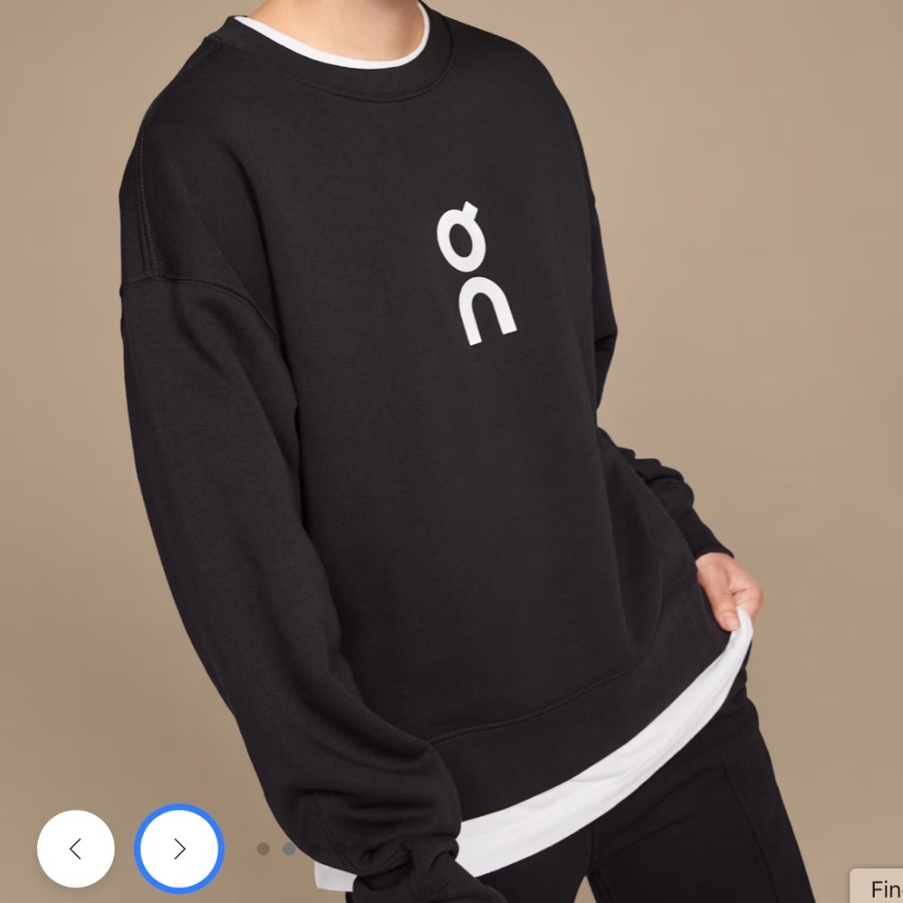 On Running Black Women's Club Crew Sweatshirt Size Large